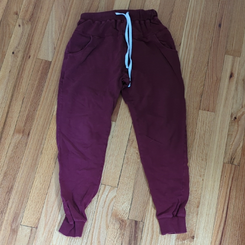 Little Bipsy Burgundy Track Pants